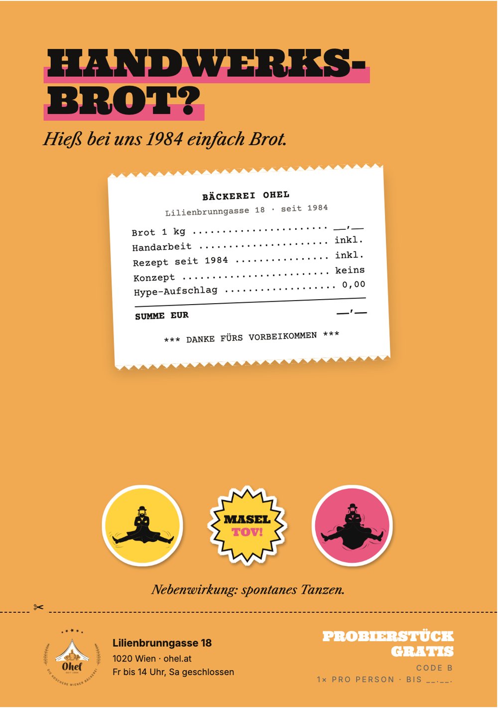 Flyer: Handwerksbrot? Hieß bei uns 1984 einfach Brot.